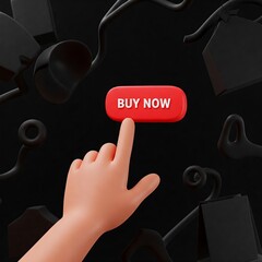 hand pushing a button on a touch screen