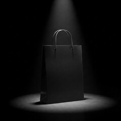 black paper bag on black