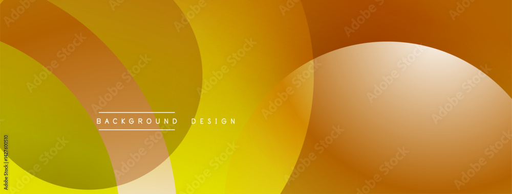 Aufkleber abstract background features overlapping circles, gradients. warm tones dominateyellows, oranges, br