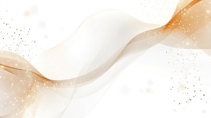 Abstract flowing lines, soft gold accents on white background