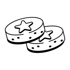 A sketchy style icon of the hockey puck
