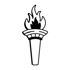 Hand drawn style icon of olympic flame