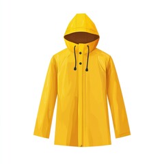 Yellow waterproof jacket with hood