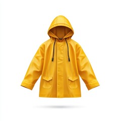 Bright yellow raincoat with hood