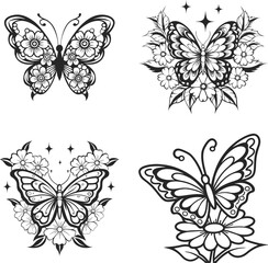 Fototapeta premium Floral Butterfly