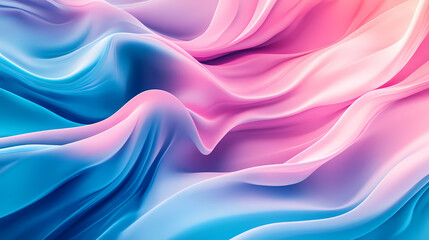 Naklejka premium flowing pastel colored fabric waves in shades of pink blue and purple creating a soft abstract visual effect