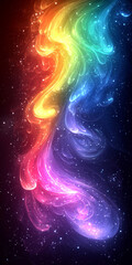  Colorful Swirls of Light in a Cosmic Background