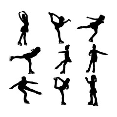 silhouette kid play ice skate