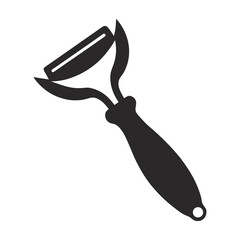 Obraz premium Vegetable Peeler icon of silhouette vector illustration on white background