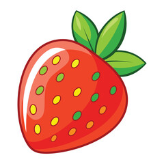 Strawberry closeup detailed fruit illustration food design for digital art and print