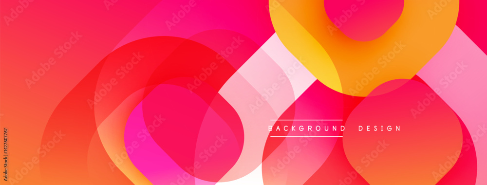 Poster abstract vibrant background. overlapping circles create dynamic composition. warm color palette domi