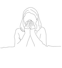 woman feeling sick, coughing, wearing protective mask 