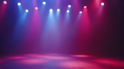 Stage Lights Shine Brightly on Dark Stage