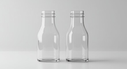 Two Empty Glass Bottles
