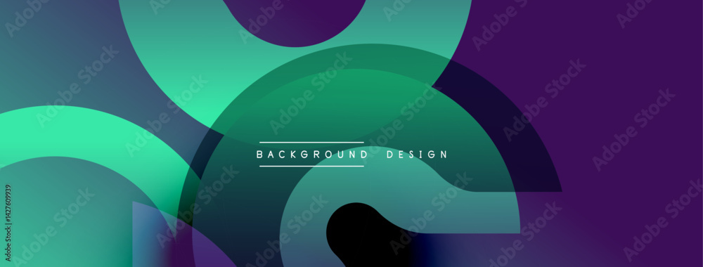 Leinwandbilder abstract composition featuring overlapping circular shapes. gradient hues transition from vibrant te