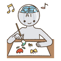 絵を描くAIロボット