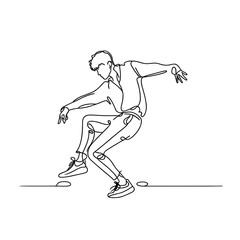 Obraz premium Street dancer in stylish move wearing sneakers line art