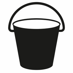 black plastic bucket