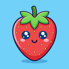 Obraz premium strawberry on blue background