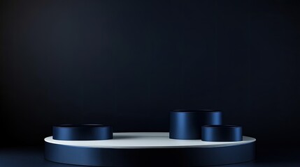 Elegant Dark Blue Product Display Podium.