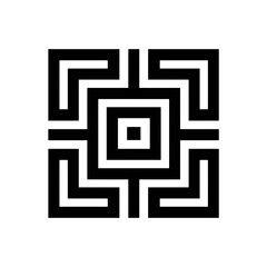 Abstract black and white geometric square pattern design, concept for logo, branding, and pattern design