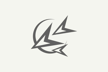 arrow move down in circle logo