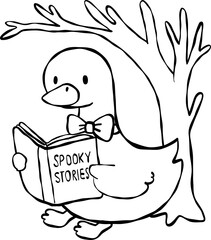 Halloween Goose Clipart – Cute Coquette Animal in Costume for Autumn Decor and Spooky Projects