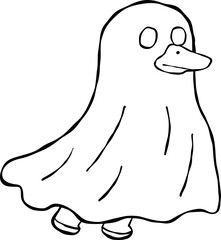 Halloween Goose Clipart – Cute Coquette Animal in Costume for Autumn Decor and Spooky Projects