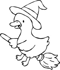 Halloween Goose Clipart – Cute Coquette Animal in Costume for Autumn Decor and Spooky Projects
