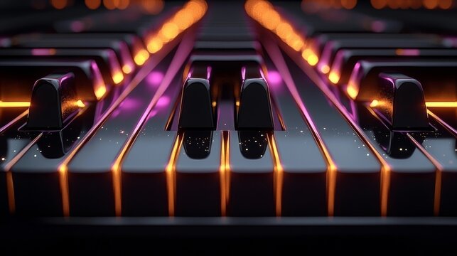 piano keys close up