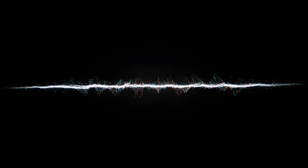Abstract Waveform Represents Digital Signal Processing With Black Background
