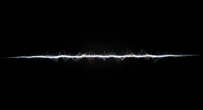 Abstract Waveform Represents Digital Signal Processing With Black Background - Powered by Adobe