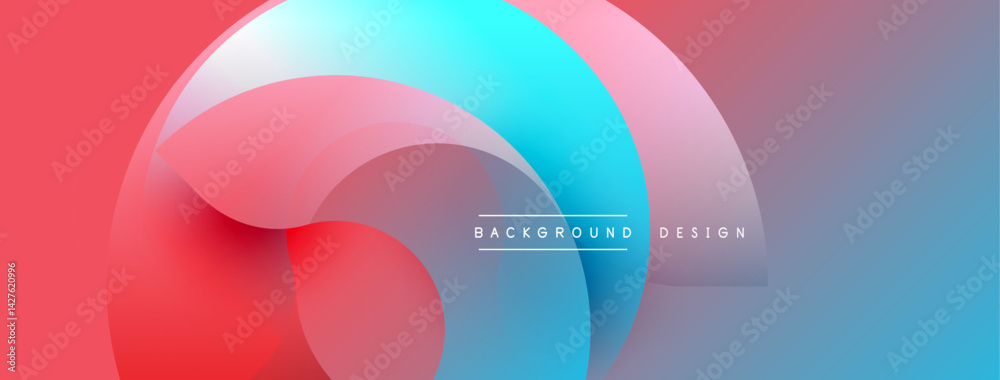 Aufkleber abstract fluid shapes overlap, creating vibrant color gradients. pink, blue hues dominate compositio
