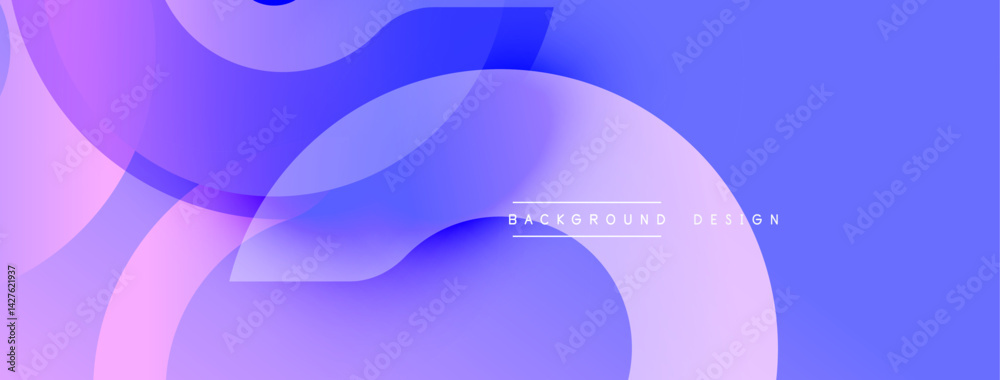 Poster abstract fluid shapes overlap, creating vibrant blue, purple gradients. modern design suggests movem