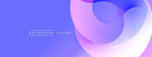 Abstract fluid shapes overlap, creating soft gradients. Blue, purple hues dominate design. Minimalist text reads background design below curves. Modern aesthetic.
