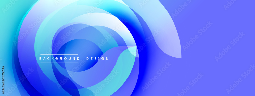 Poster abstract blue design features swirling layers, gradients. modern aesthetic suitable for digital back