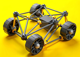 Futuristic Six-Strut Tensegrity Rover – Dusty Lunar Surface