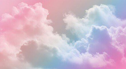 Fototapeta premium Pastel Dreamscapes: Soft Clouds in a Gentle Hues Blended Sky Overhead