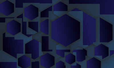 3D Hexagonal Blue Structure