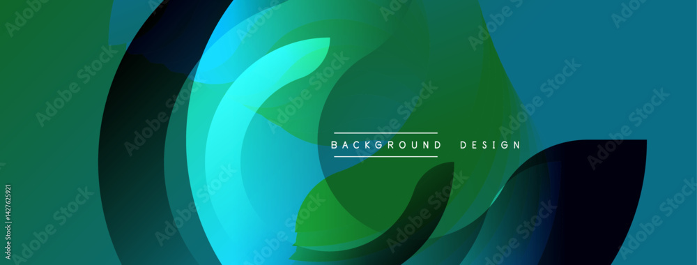 Aufkleber abstract flowing shapes create dynamic composition. gradient colors blend, forming modern background