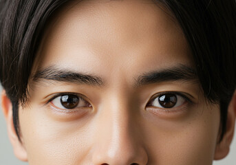 Close-up of a young man's eyes