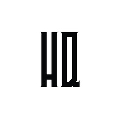HQ monogram logo design letter text name symbol monochrome logotype alphabet character simple logo