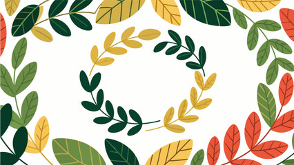 The vector pattern of leaves forms a border.