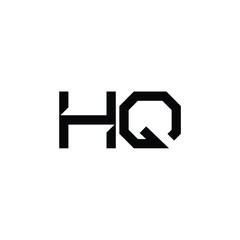 HQ monogram logo design letter text name symbol monochrome logotype alphabet character simple logo