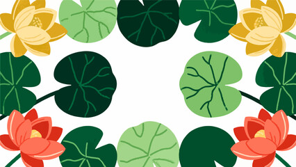 Lotus vector pattern, enclosing a border.