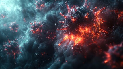 Fiery Explosion with Dramatic Plumes of Smoke and Flames Against Dark Background  Intense Powerful and Cataclysmic Scene of Destruction Chaos and Hazardous Emergency Situation