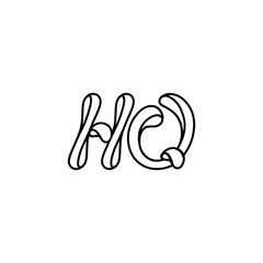HQ monogram logo design letter text name symbol monochrome logotype alphabet character simple logo