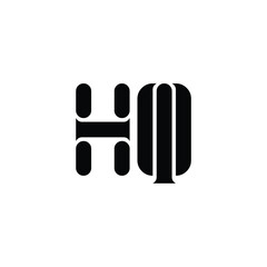 HQ monogram logo design letter text name symbol monochrome logotype alphabet character simple logo