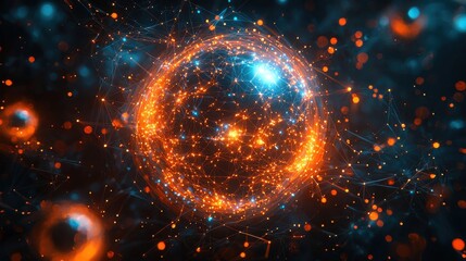 Dramatic and captivating digital depicting an explosive cosmic eruption of glowing stellar energy in the infinite depths of the mysterious and universe