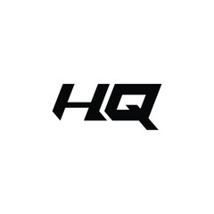 HQ monogram logo design letter text name symbol monochrome logotype alphabet character simple logo